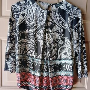 Black and White Paisley Women's Top